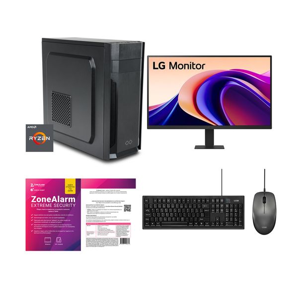 Infinity Gear Alpha R5 Max Rev.B2 & LG 27U631A-B IPS 100Hz USB C 2K & Logik Desktop Black & ZoneAlarm Extreme Security