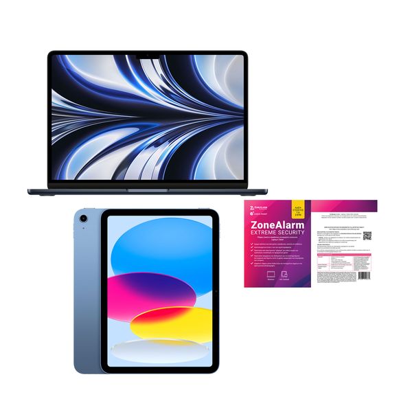 Apple MacBook Air 13 M2 8-Core/16GB/256GB/8-Core GPU Midnight &amp iPad 10.9&quot 10th Gen Wi-Fi 64GB Blue &amp ZoneAlarm Extrem