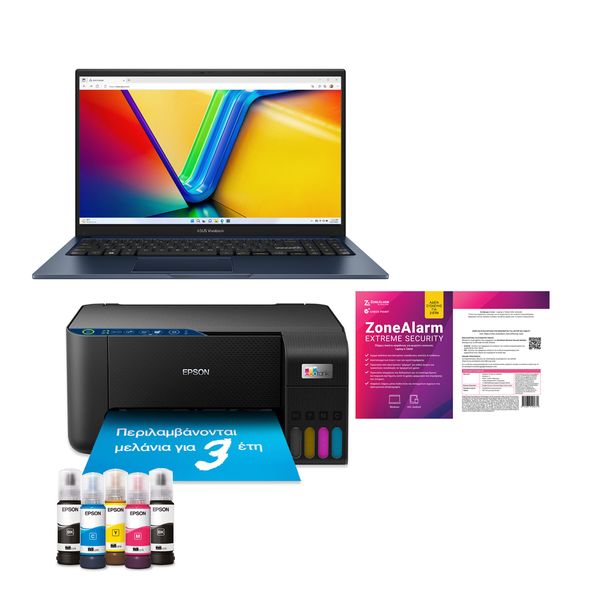 Asus Vivobook 15 X1504VA-BQ721W i7-1355U/16GB/512GB &amp Epson EcoTank L3279 &amp ZoneAlarm Extreme Security