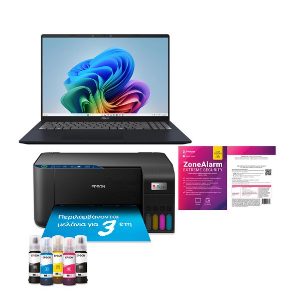 Asus Vivobook 16 X1607QA-MB046W Snapdragon X X1-24-100/16GB/512GB &amp Epson EcoTank L3281 &amp ZoneAlarm Extreme Security