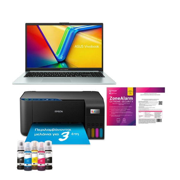 Asus Vivobook Go 15 E1504FA-BQ521W R5-7520U/16GB/512GB &amp Epson EcoTank L3278 &amp ZoneAlarm Extreme Security