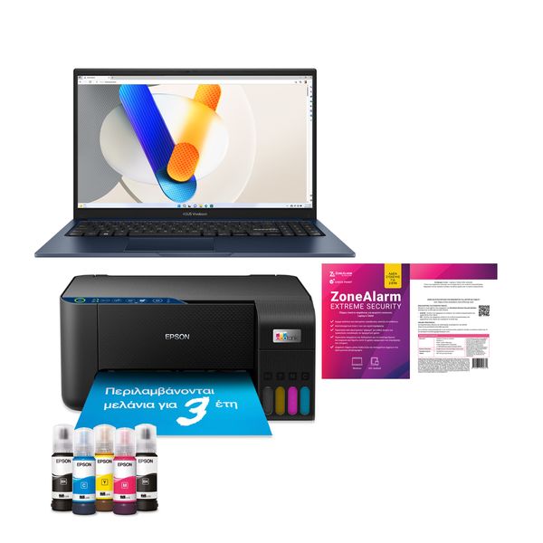 Asus Vivobook 15 X1504VA-BQ1640W i5-1334U/16GB/512GB &amp Epson EcoTank L3280 &amp ZoneAlarm Extreme Security