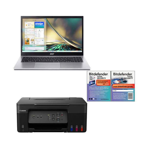 Acer A315 i5-1235U/16GB/1TB &amp Canon Megatank G3430 &amp Bitdefender Total Security Laptop