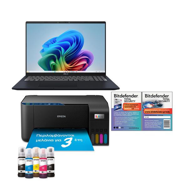 Asus Vivobook 16 X1607QA-MB046W Snapdragon X X1-24-100/16GB/512GB &amp Epson EcoTank L3274 &amp Bitdefender Total Security