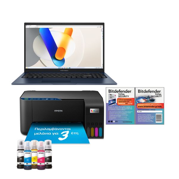 Asus Vivobook 15 X1504VA-BQ1640W i5-1334U/16GB/512GB &amp Epson EcoTank L3273 &amp Bitdefender Total Security