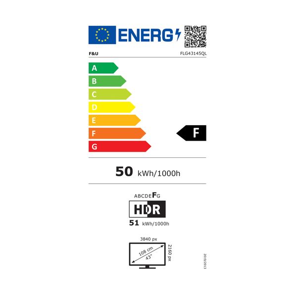 F&U QLED FLG43145QL 43" Τηλεόραση Google TV 4K