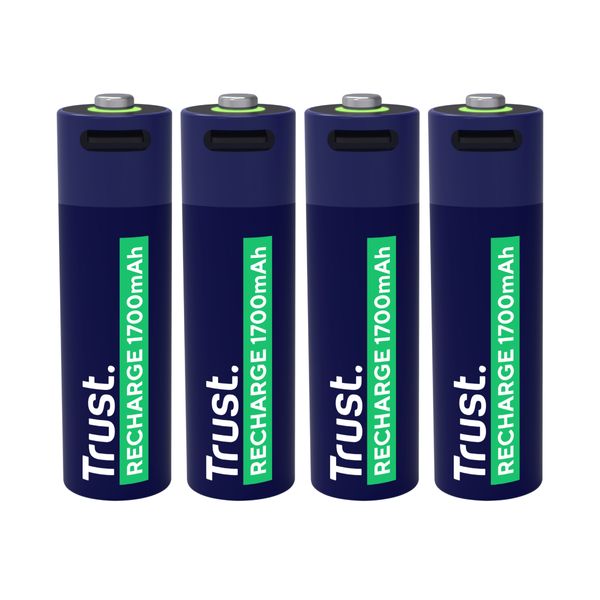 Trust USB-C AA 1700mAh 4 Pack Επαναφορτιζόμενες Μπαταρίες