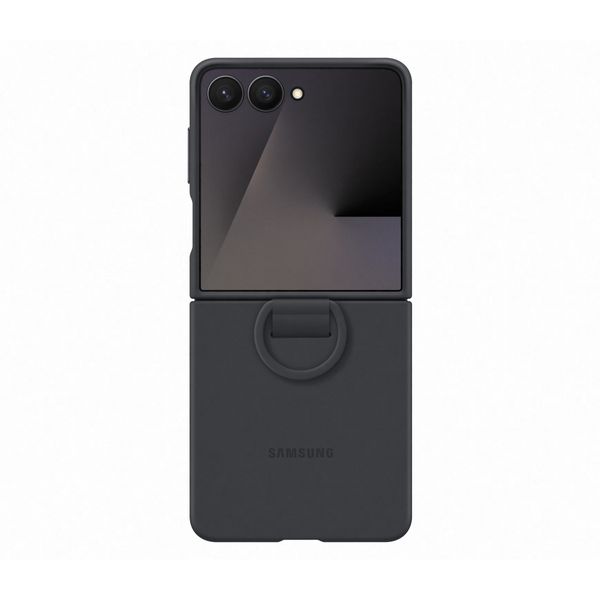 Samsung Galaxy Z Flip7 Ring Silicone Case Black Θήκη Κινητού