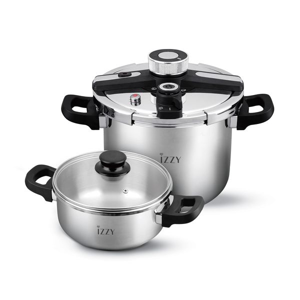 Izzy Gourmet 9L & 5L Set Χύτρα Ταχύτητας & Κατσαρόλα
