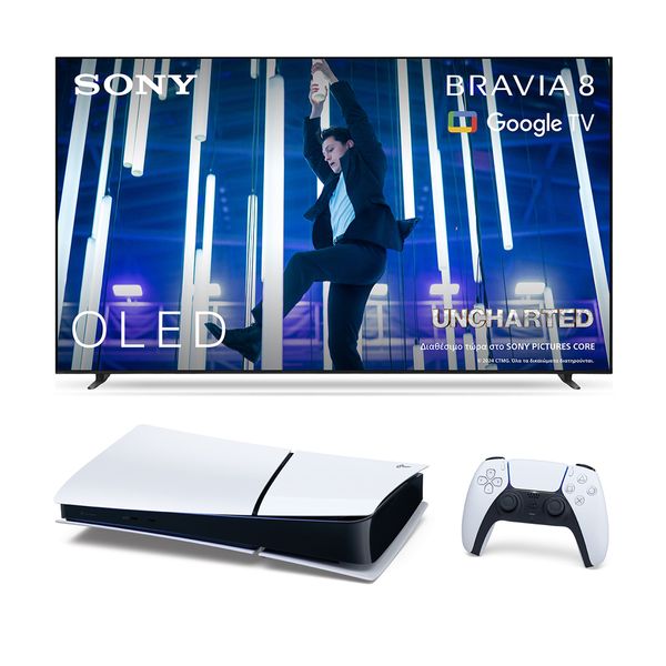 Sony BRAVIA 8 OLED K65XR80P 65" Τηλεόραση Google TV 4K & Sony PS5 Digital Slim Edition Bundle