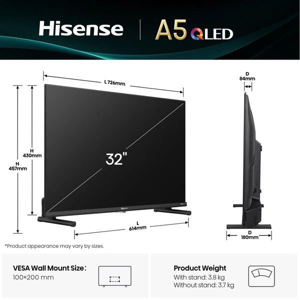 Hisense QLED 32A5Q 32" Τηλεόραση Smart Full HD