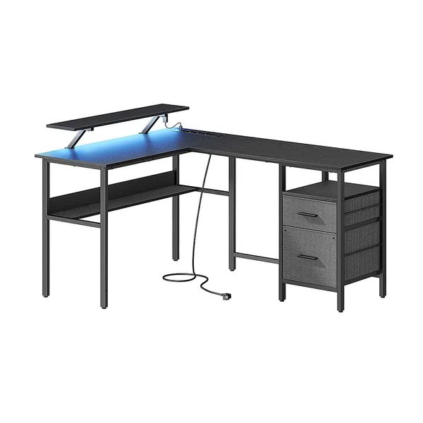 Vasagle LWD095B01 Γωνιακό Μαύρο Γραφείο