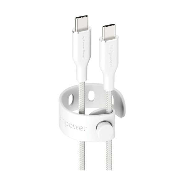 Empower by PanzerGlass USB-C to USB-C 60W 2m White Καλώδιο