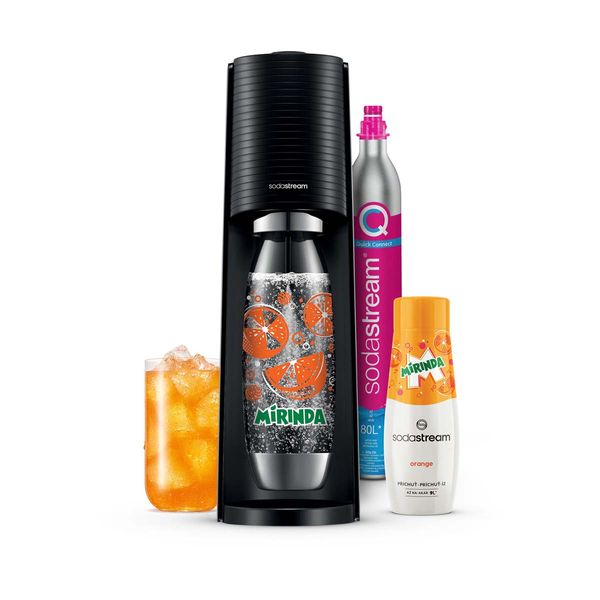 Sodastream Terra Black Megapack Mirinda Συσκευή Παρασκευής Ανθρακούχου Νερού