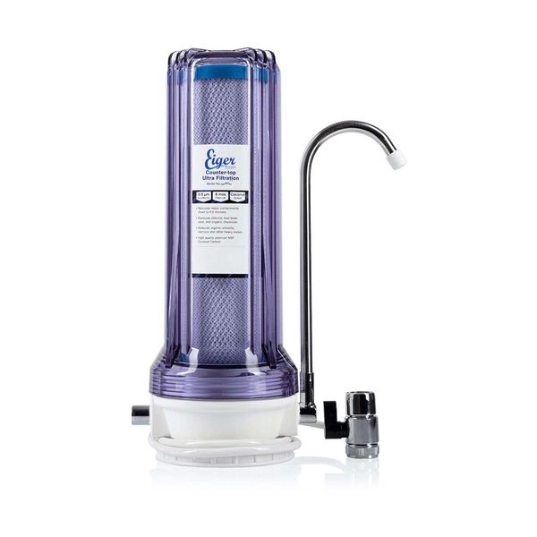 Eiger Διάφανη Μονή Συσκευή Φίλτρου Νερού Άνω Πάγκου με Βρυσάκι