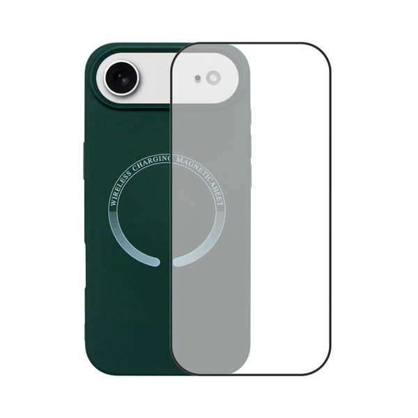 Redshield iPhone 17 Air MagSafe Silicone Case & Full Face Glass Green Set Θήκη Κινητού & Προστατευτικό Οθόνης
