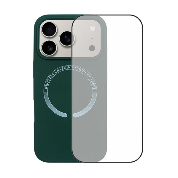 Redshield iPhone 17 Pro Magsafe Silicone Case & Full Face Glass Green Θήκη Κινητού & Προστατευτικό Οθόνης