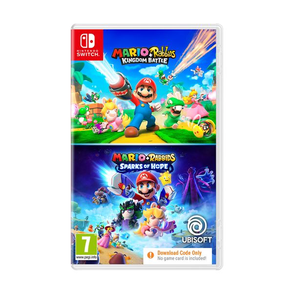Mario & Rabbids Double Pack Kingdom Battle / Sparks of Hope (Code In A Box) Switch Game