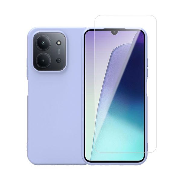 Redshield Xiaomi Redmi 15C/POCO C85 Silicone Purple Case & Tempered Glass Σετ Θήκη Κινητού & Προστατευτικό Οθόνης