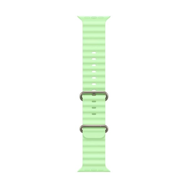 Apple 49mm Neon Green Ocean Band - Natural Titanium Finish Λουράκι Smartwatch