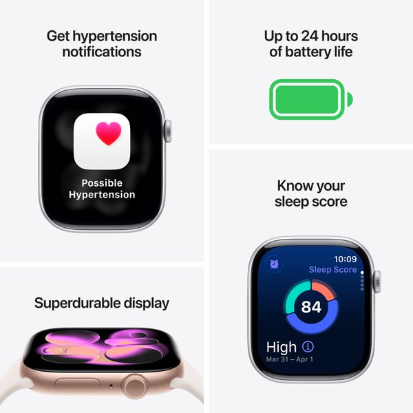 Apple Watch Series 11 GPS 42mm Jet Black Aluminium Case με Black Sport Band - S/M SmartWatch