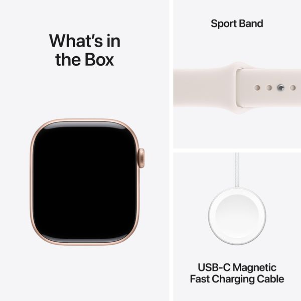 Apple Watch Series 11 GPS 42mm Rose Gold Aluminium Case με Light Blush Sport Band - S/M SmartWatch