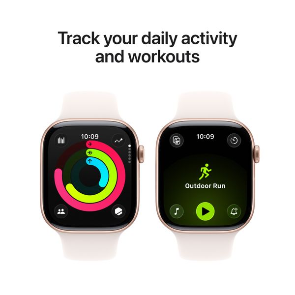 Apple Watch Series 11 GPS 42mm Rose Gold Aluminium Case με Light Blush Sport Band - M/L SmartWatch