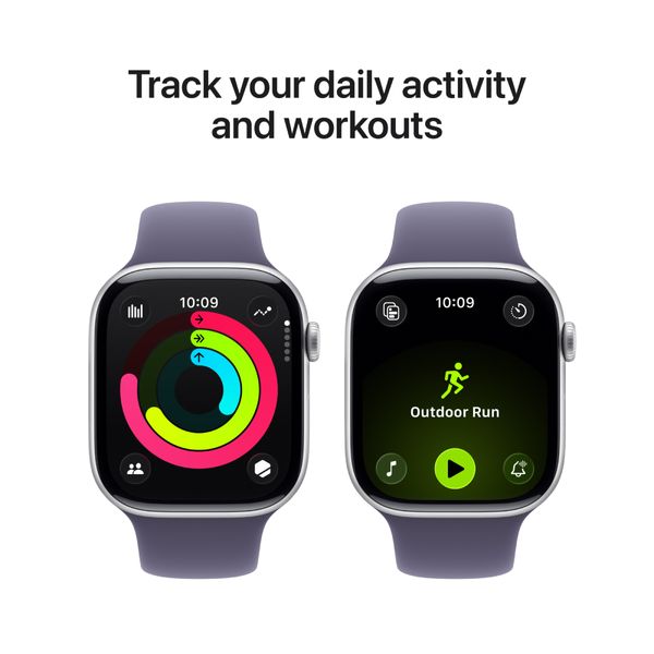 Apple Watch Series 11 GPS 42mm Silver Aluminium Case με Purple Fog Sport Band - M/L SmartWatch