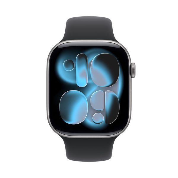 Apple Watch Series 11 GPS 46mm Space Grey Aluminium Case με Black Sport Band - M/L SmartWatch