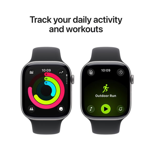 Apple Watch Series 11 GPS 46mm Space Grey Aluminium Case με Black Sport Band - M/L SmartWatch