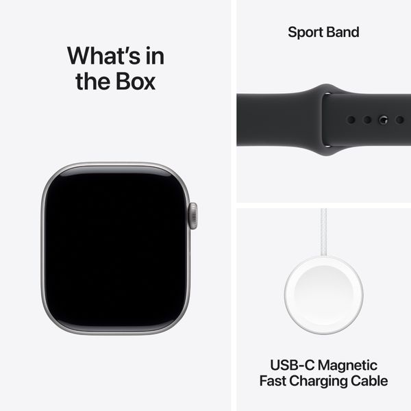 Apple Watch Series 11 GPS 46mm Space Grey Aluminium Case με Black Sport Band - M/L SmartWatch