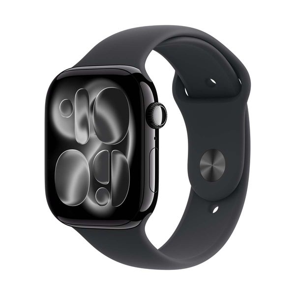 Apple Watch Series 11 GPS + Cellular 42mm Jet Black Aluminium Case με Black Sport Band - M/L SmartWatch