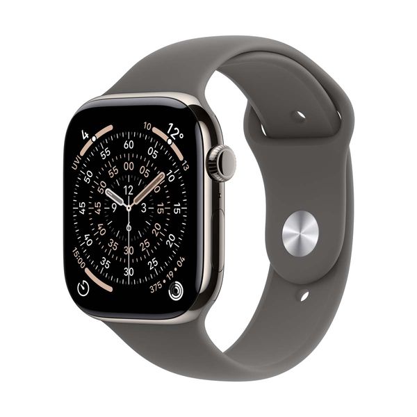 Apple Watch Series 11 GPS + Cellular 42mm Natural Titanium Case με Stone Grey Sport Band - M/L SmartWatch