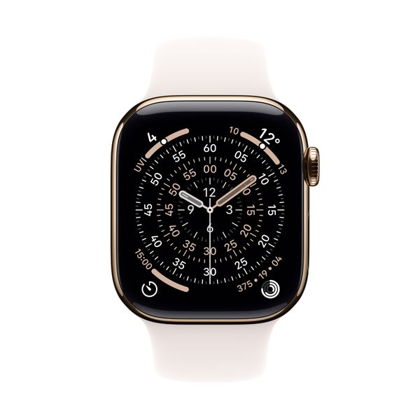 Apple Watch Series 11 GPS + Cellular 42mm Gold Titanium Case με Light Blush Sport Band - M/L SmartWatch