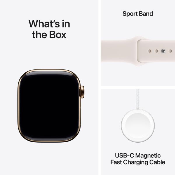 Apple Watch Series 11 GPS + Cellular 42mm Gold Titanium Case με Light Blush Sport Band - M/L SmartWatch