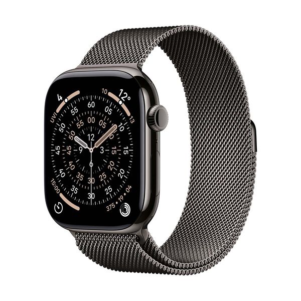 Apple Watch Series 11 GPS + Cellular 46mm Slate Titanium Case με Slate Milanese Loop - S/M SmartWatch
