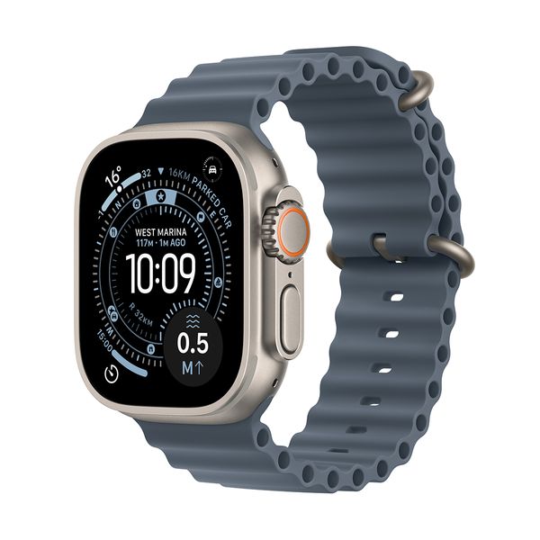 Apple Watch Ultra 3 GPS + Cellular 49mm Natural Titanium Case με Anchor Blue Ocean Band SmartWatch