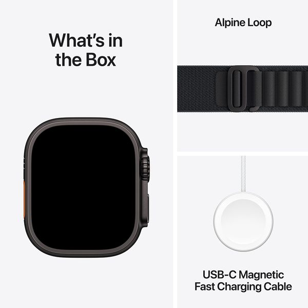 Apple Watch Ultra 3 GPS + Cellular 49mm Black Titanium Case με Black Alpine Loop - Small SmartWatch
