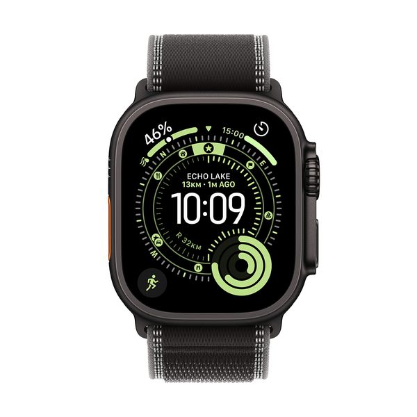 Apple Watch Ultra 3 GPS + Cellular 49mm Black Titanium Case με Black/Charcoal Trail Loop - S/M SmartWatch