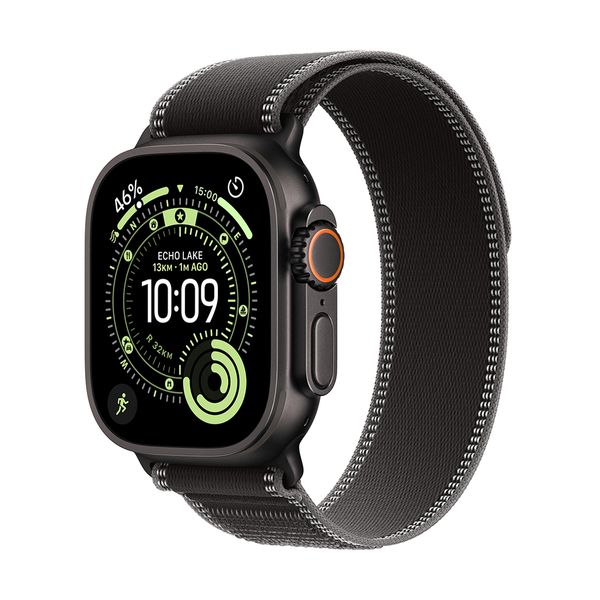 Apple Watch Ultra 3 GPS + Cellular 49mm Black Titanium Case με Black/Charcoal Trail Loop - S/M SmartWatch