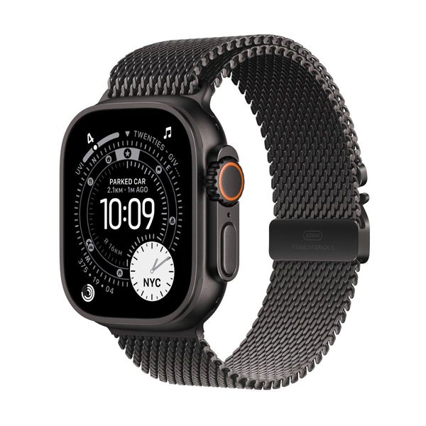 Apple Watch Ultra 3 GPS + Cellular 49mm Black Titanium Case με Black Titanium Milanese Loop - Medium SmartWatch