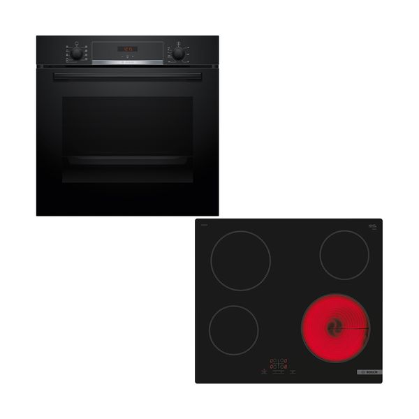 Bosch HBA514BB3 Φούρνος & PKE61RBA2E Κεραμική Εστία Set Εντοιχισμού