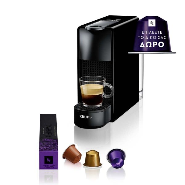 Krups Nespresso® Essenza Mini Μαύρο XN1108V1 Μηχανές Espresso - Με κάψουλα