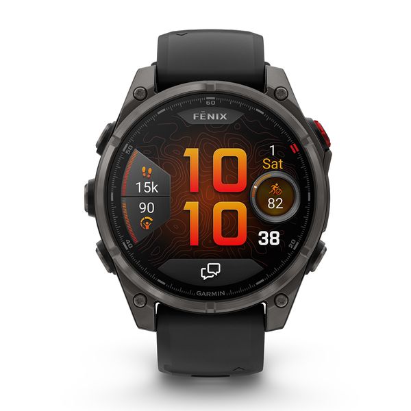Garmin Fenix 8 Pro 47mm AMOLED Sapphire Titanium Carbon Gray DLC with Black and Pebble Gray SmartWatch