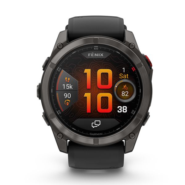 Garmin Fenix 8 Pro 51mm AMOLED Sapphire Titanium Carbon Gray DLC with Black and Pebble Gray SmartWatch
