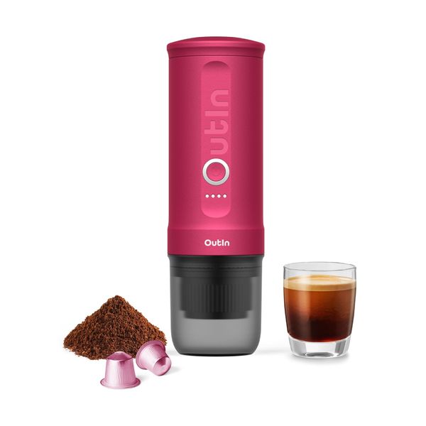 OutIn Crimson Red Φορητή Μηχανή Espresso