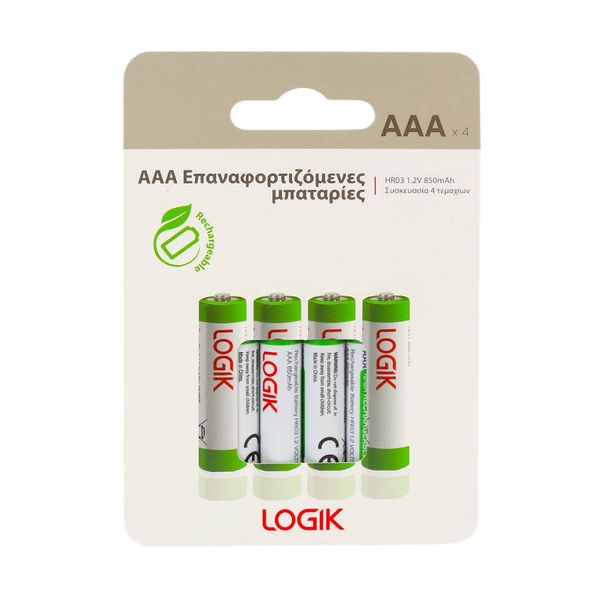 Logik ΑΑA 850mAh 4τεμ. Επαναφορτιζόμενες Μπαταρίες