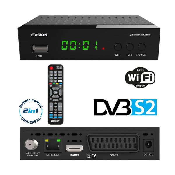 Edision Proton S2 Plus Δορυφορικός Δέκτης