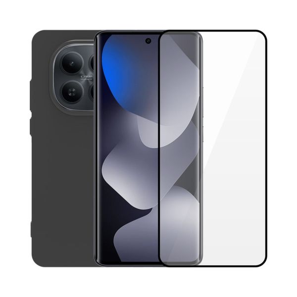 Redshield Xiaomi Redmi Note 15 4G Silicone Case & Tempered Glass Black Σετ - Θήκη Κινητου & Προστατευτικό Οθόνης