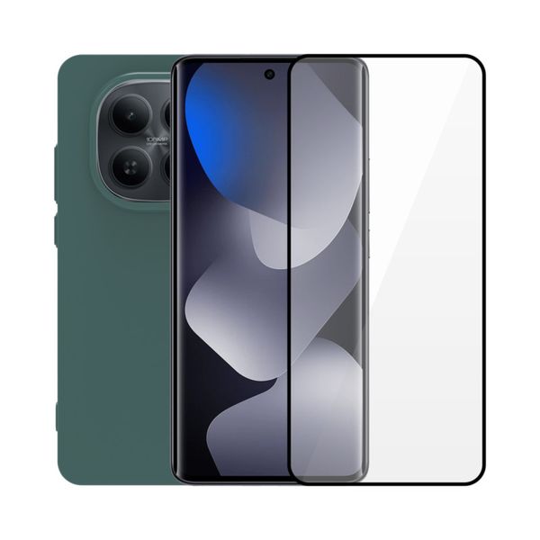 Redshield Xiaomi Redmi Note 15 4G Silicone Case & Tempered Glass Green Σετ - Θήκη Κινητου & Προστατευτικό Οθόνης